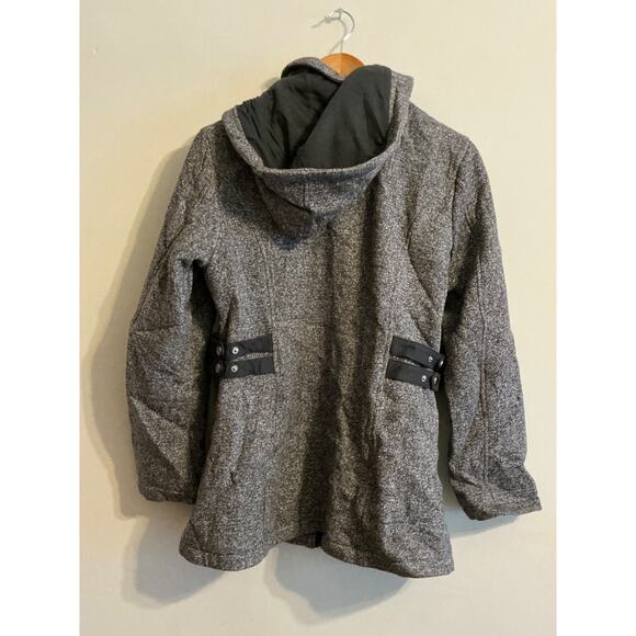 d.e.t.a.i.l.s INTL WOMEN'S GRAY HOODED FLEECE HERRINGBONE JACKET M RN# 15101 - Picture 3 of 11